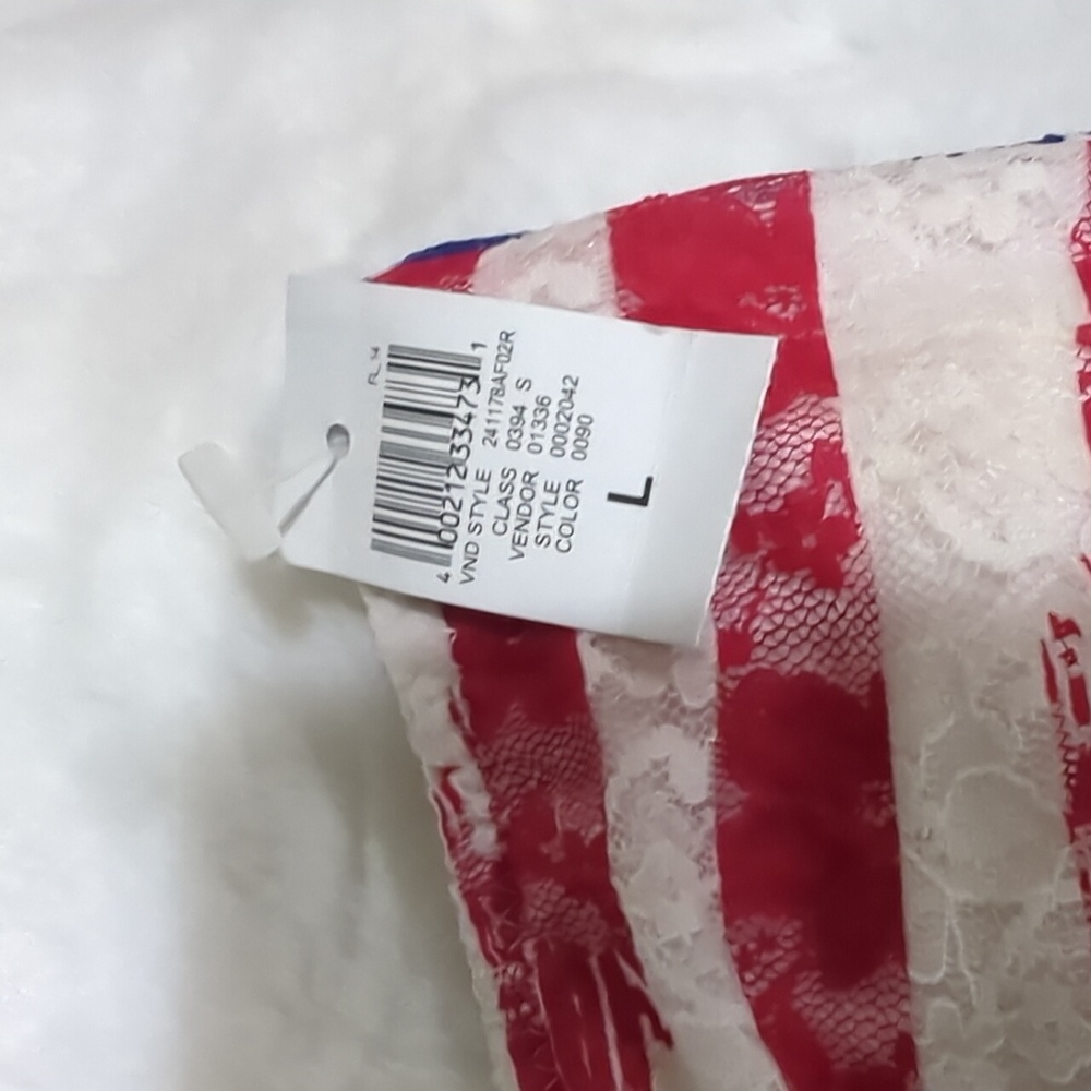 NWT Rue 21 American Flag Lace Bandeau/ Bathing Suit Top - Picture 2 of 16